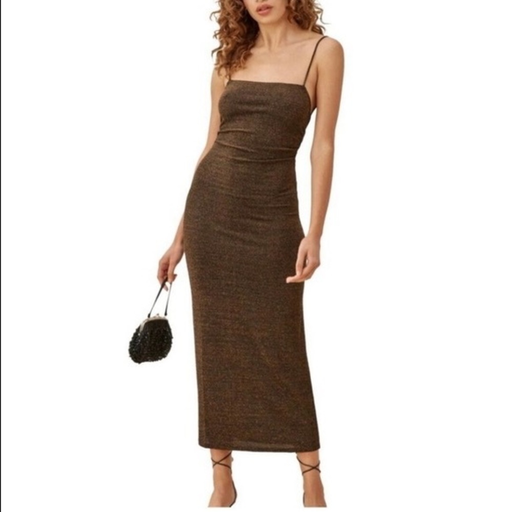 Reformation Breslin Dress in Night Sky